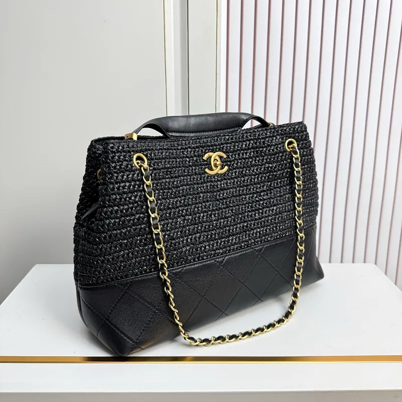 All Categories Official Website "Brand Women's Bags" Women's Bags 💙 Chanel 2026 Chanel Cruise Straw & Lambskin Tote Bag