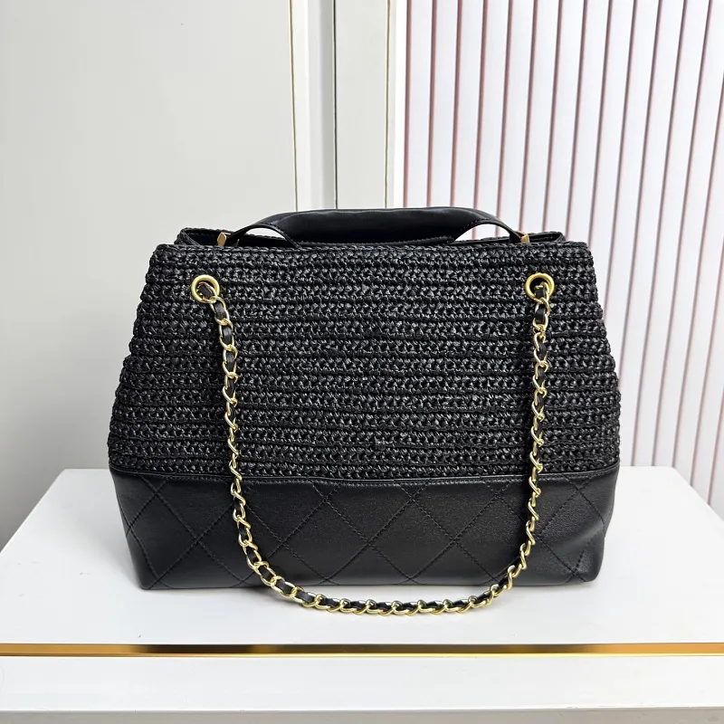 All Categories Official Website "Brand Women's Bags" Women's Bags 💙 Chanel 2026 Chanel Cruise Straw & Lambskin Tote Bag