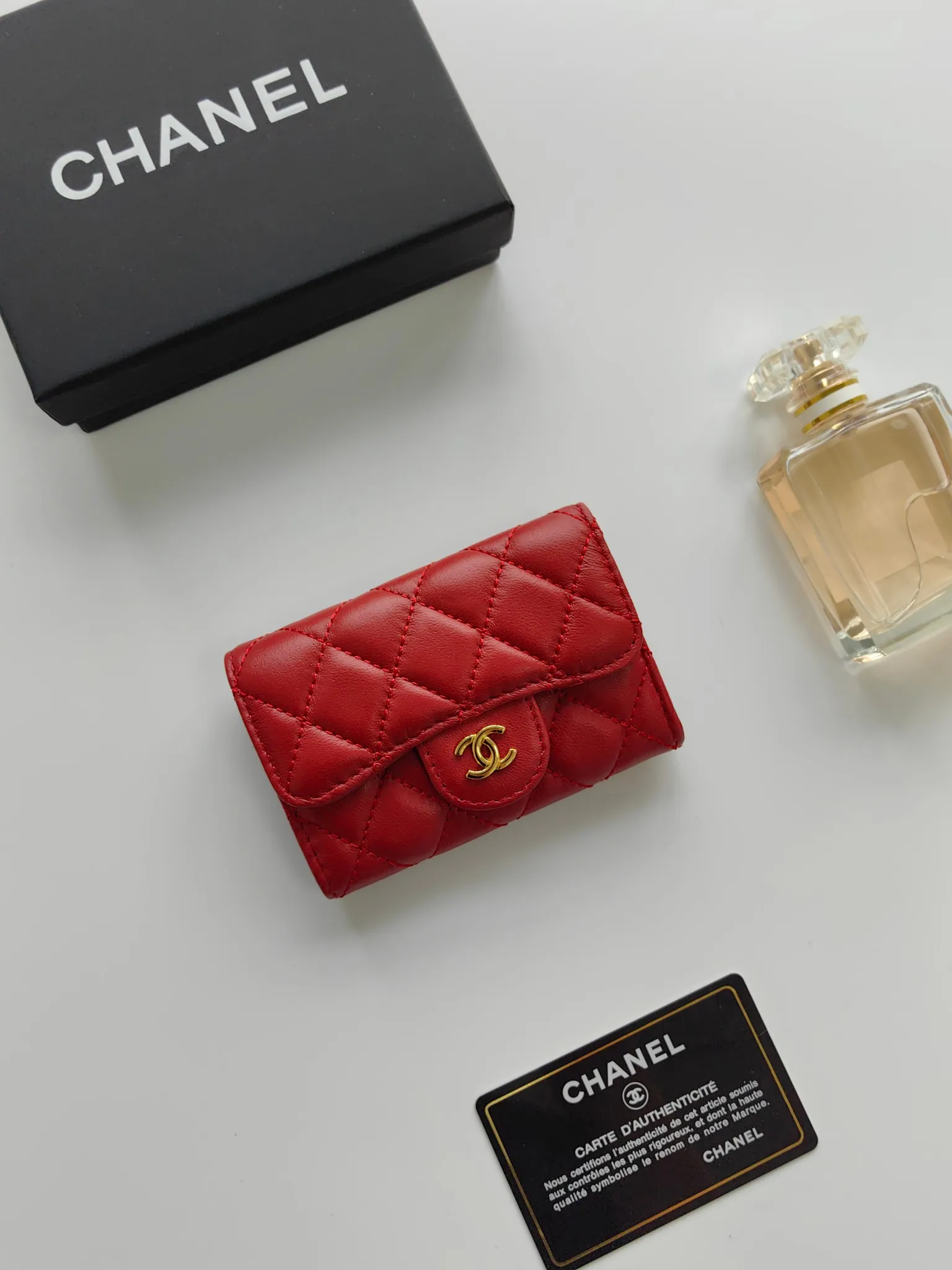 ￥130 CHANEL Chanel classic flap card holder. Imported sheepskin and caviar cowhide, card holder and coin purse integrated, with slip pocket on the back, model number: AP448, size: 7.5 × 11.3 × 2.1 cm