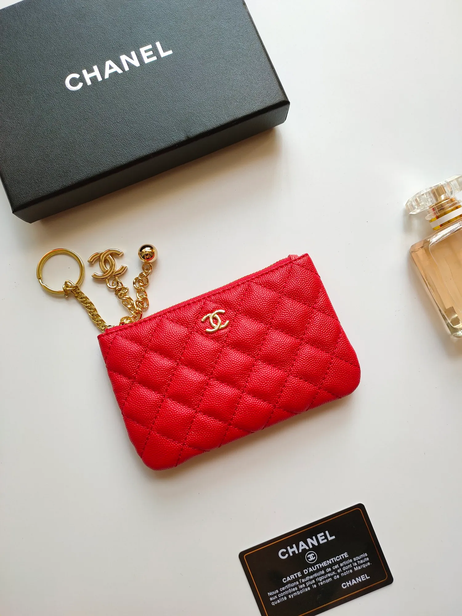 ￥120 CHANEL's new pendant coin purse 💦Model No. A50168 top-quality leather hardware, rhombus pattern. Beautiful details, complete package! Size:14-10-1cm