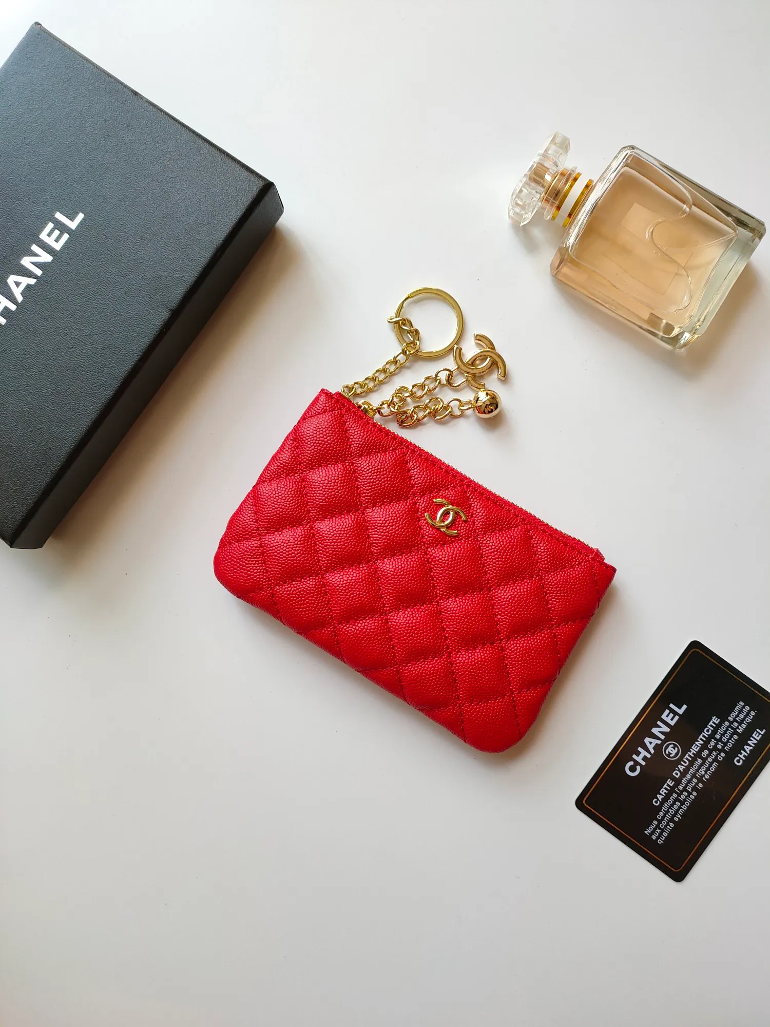 ￥120 CHANEL's new pendant coin purse 💦Model No. A50168 top-quality leather hardware, rhombus pattern. Beautiful details, complete package! Size:14-10-1cm