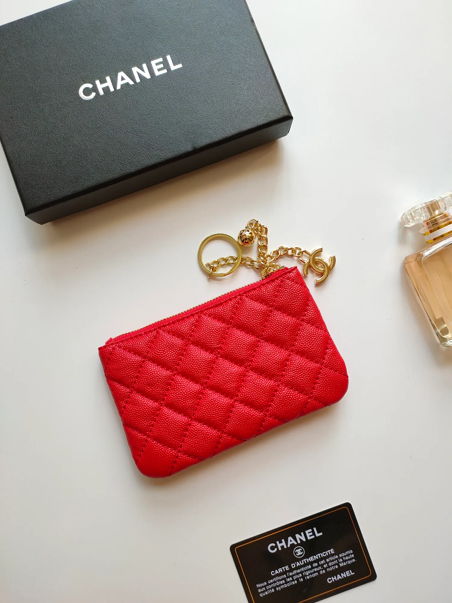 ￥120 CHANEL's new pendant coin purse 💦Model No. A50168 top-quality leather hardware, rhombus pattern. Beautiful details, complete package! Size:14-10-1cm