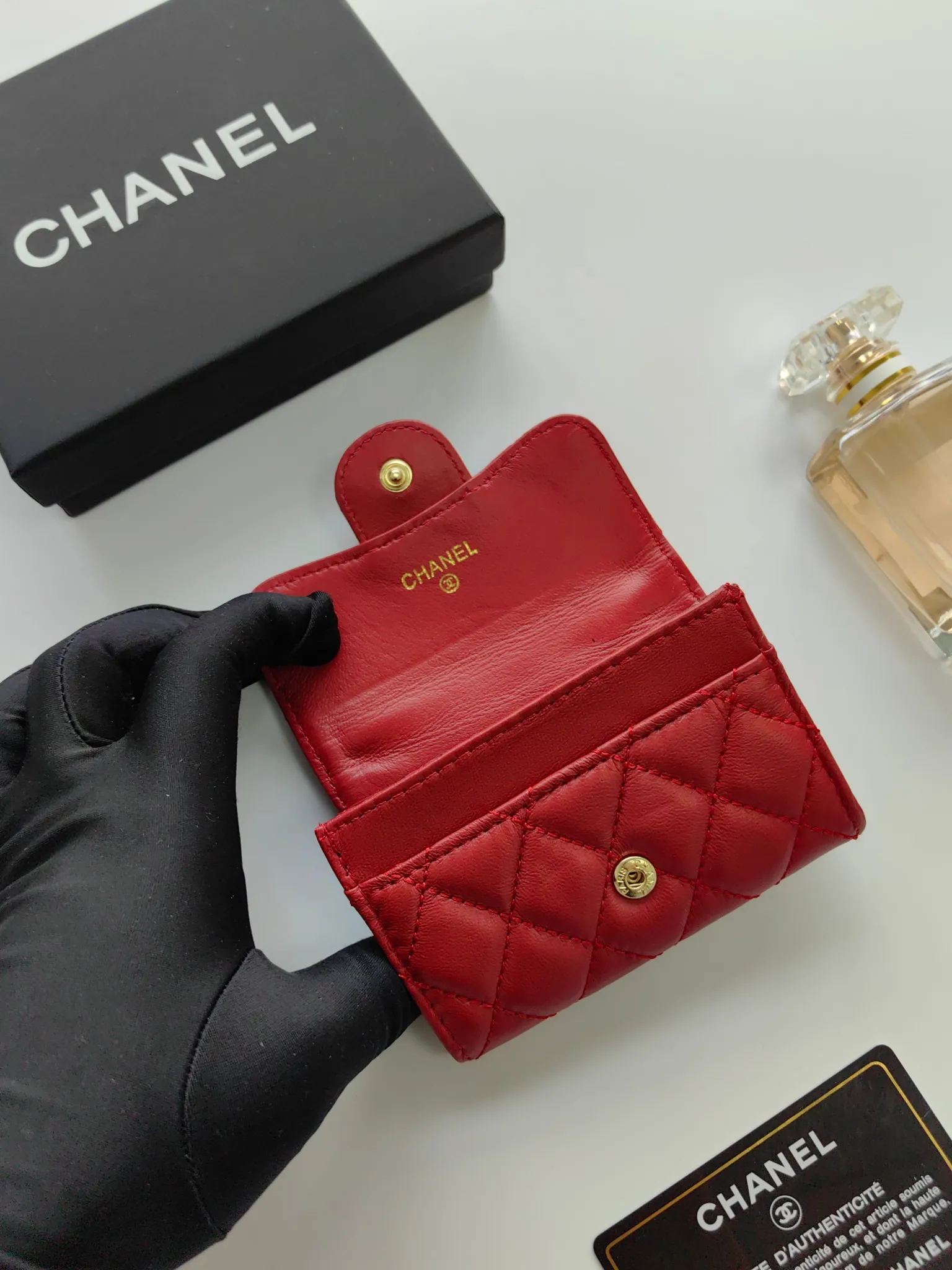￥110 CHANEL Chanel classic flap card holder. Imported sheepskin and caviar cowhide, card holder and coin purse integrated, with slip pocket on the back, model number: AP448, size: 7.5 × 11.3 × 2.1 cm