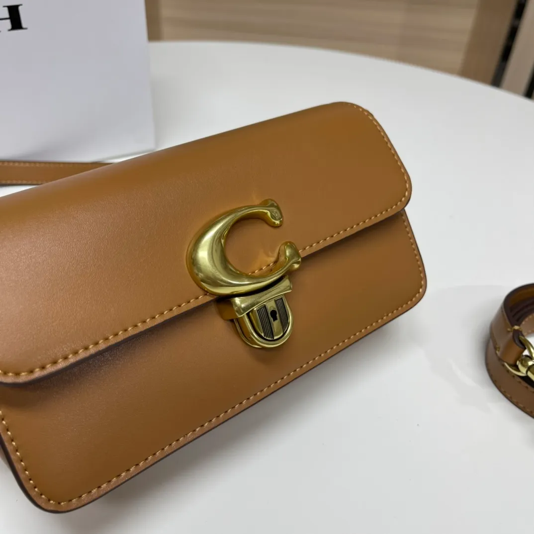 Top original order p480💰Coach new Coach baguette bag leather crossbody bag [rose][rose] model CE331 women's bag STUDIO BAGUETTE, size: 20*10*7[fireworks][fireworks][fireworks]