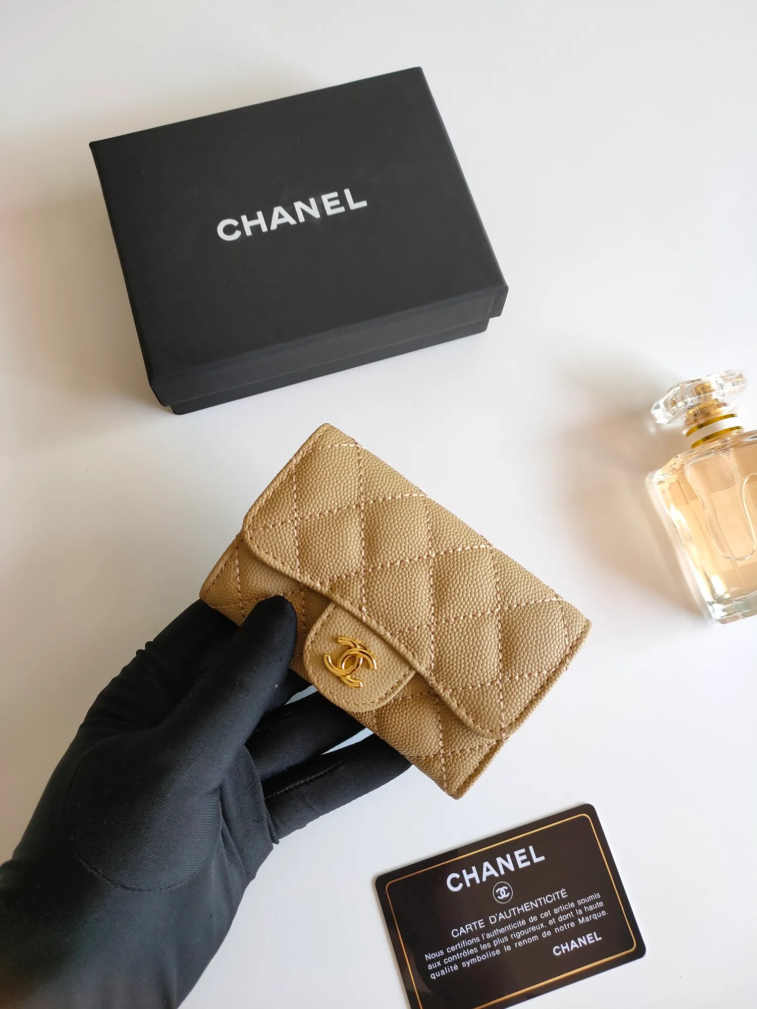 ￥110 CHANEL Chanel classic flap card holder. Imported sheepskin and caviar cowhide, card holder and coin purse integrated, with slip pocket on the back, model number: AP448, size: 7.5 × 11.3 × 2.1 cm