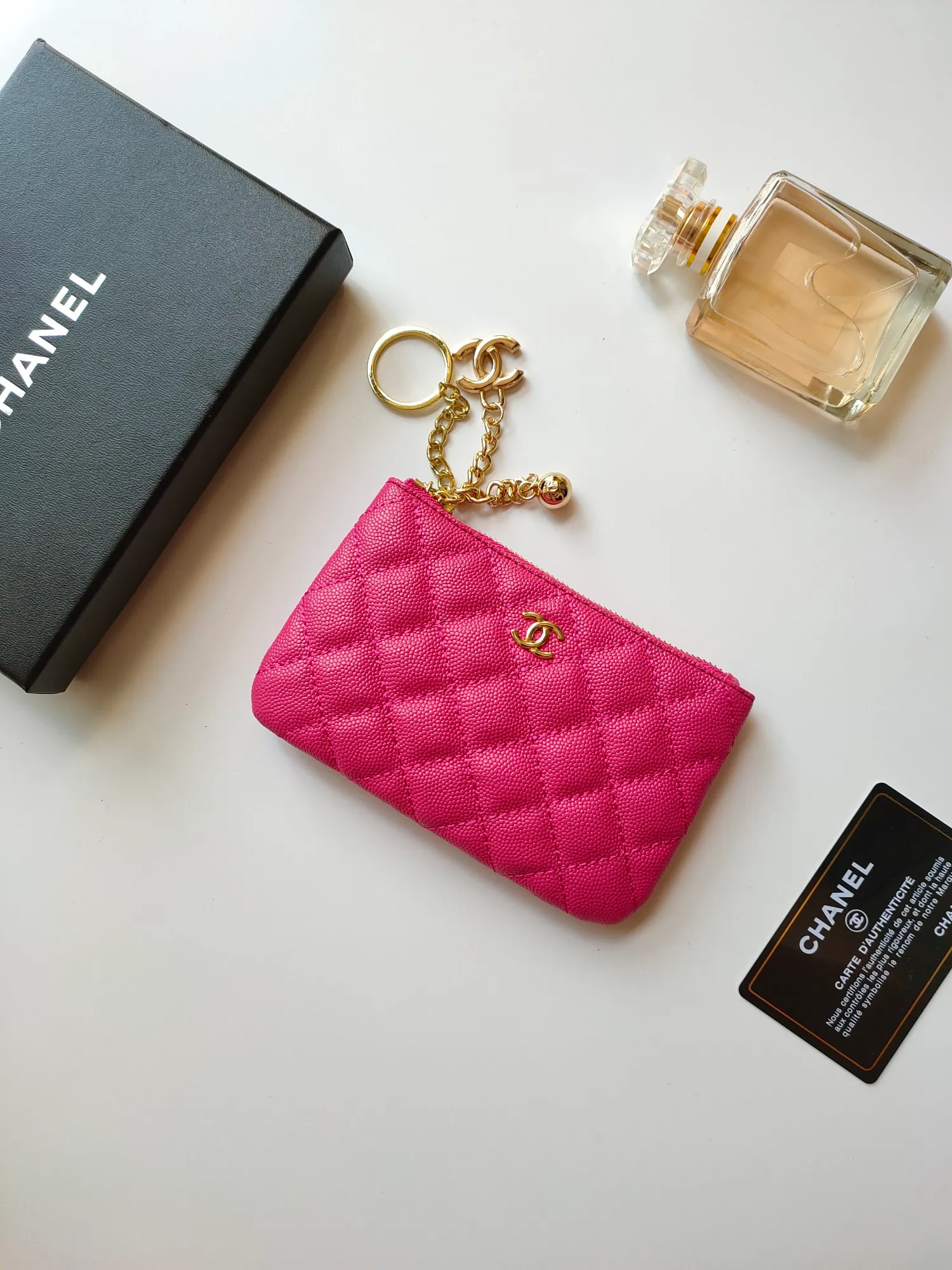 ￥120 CHANEL's new pendant coin purse 💦Model No. A50168 top-quality leather hardware, rhombus pattern. Beautiful details, complete package! Size:14-10-1cm