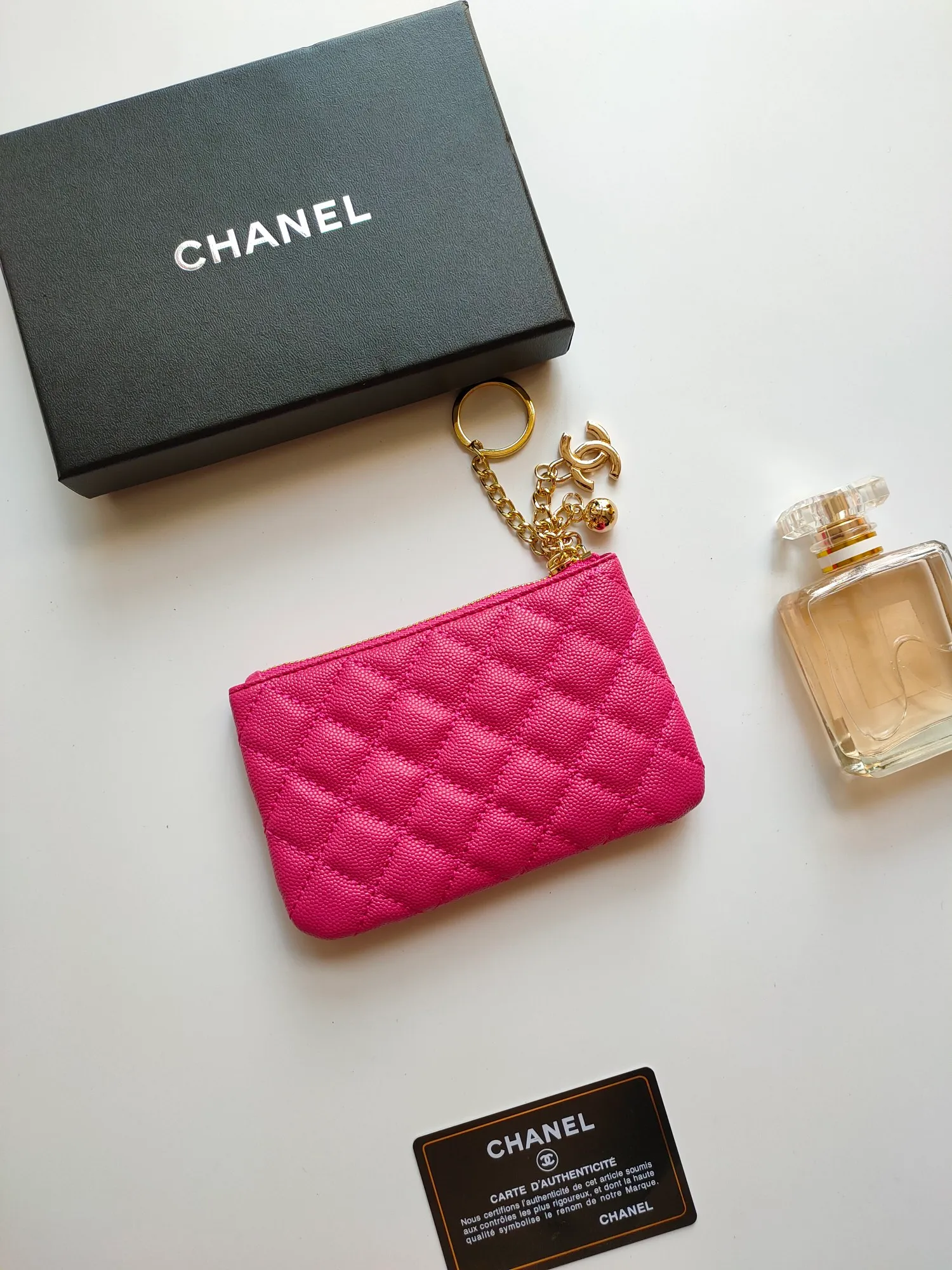 ￥120 CHANEL's new pendant coin purse 💦Model No. A50168 top-quality leather hardware, rhombus pattern. Beautiful details, complete package! Size:14-10-1cm