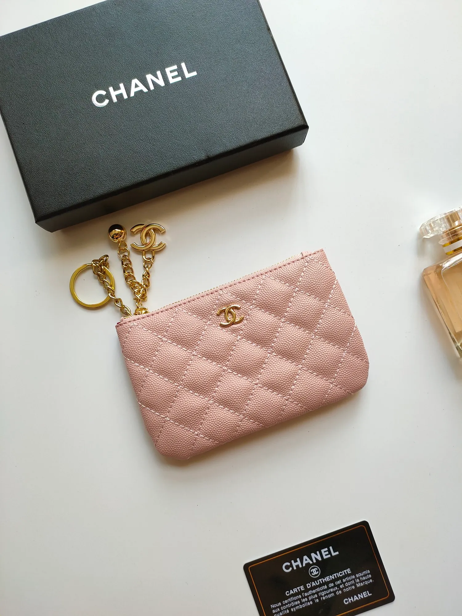 ￥120 CHANEL's new pendant coin purse 💦Model No. A50168 top-quality leather hardware, rhombus pattern. Beautiful details, complete package! Size:14-10-1cm