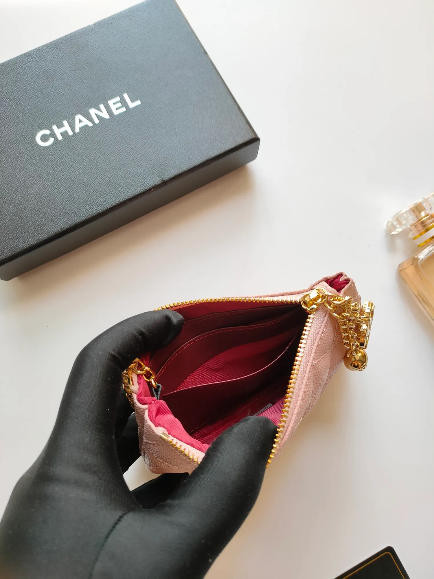 ￥120 CHANEL's new pendant coin purse 💦Model No. A50168 top-quality leather hardware, rhombus pattern. Beautiful details, complete package! Size:14-10-1cm