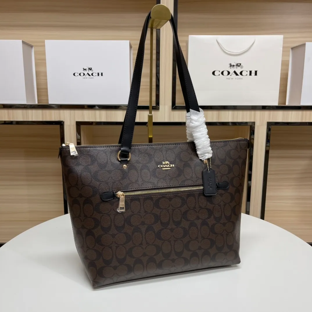 Top original order p420💰coach/Coach new model 79609, the upper body effect is super good, women's pvc single shoulder casual trendy women's bag tote bag, size 32.28.13,