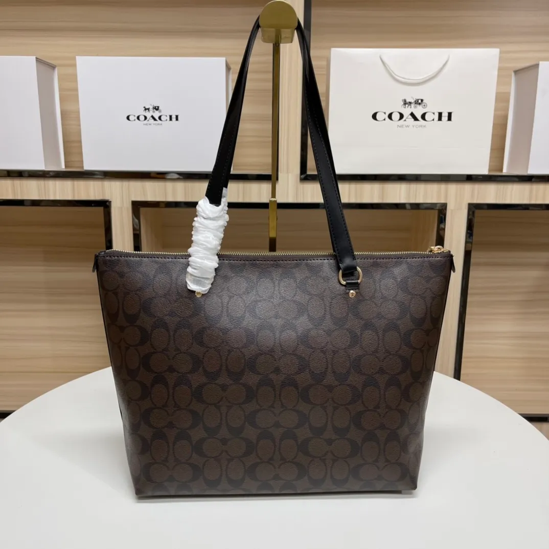 Top original order p420💰coach/Coach new model 79609, the upper body effect is super good, women's pvc single shoulder casual trendy women's bag tote bag, size 32.28.13,