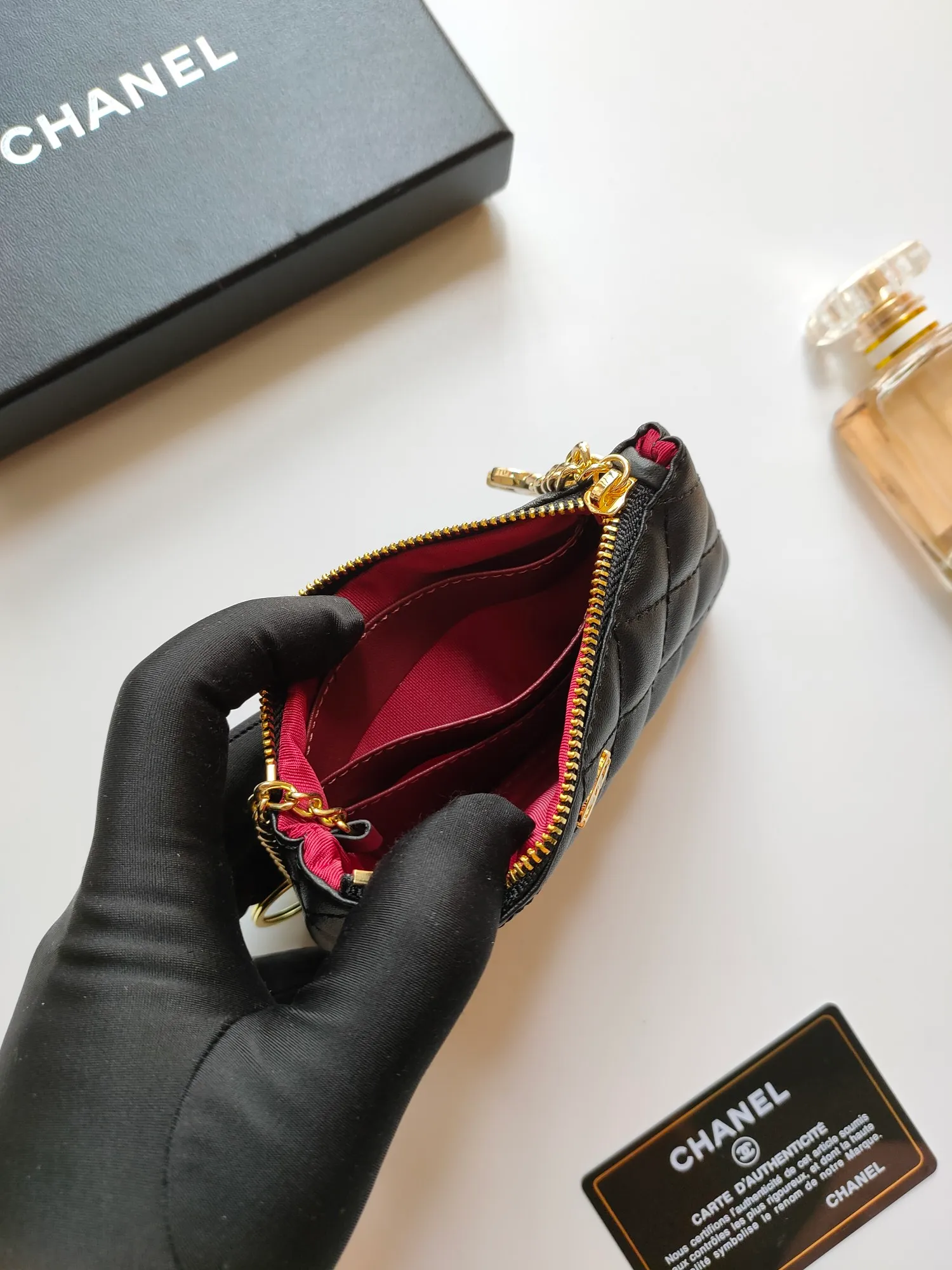 ￥120 CHANEL's new pendant coin purse 💦Model No. A50168 top-quality leather hardware, rhombus pattern. Beautiful details, complete package! Size:14-10-1cm