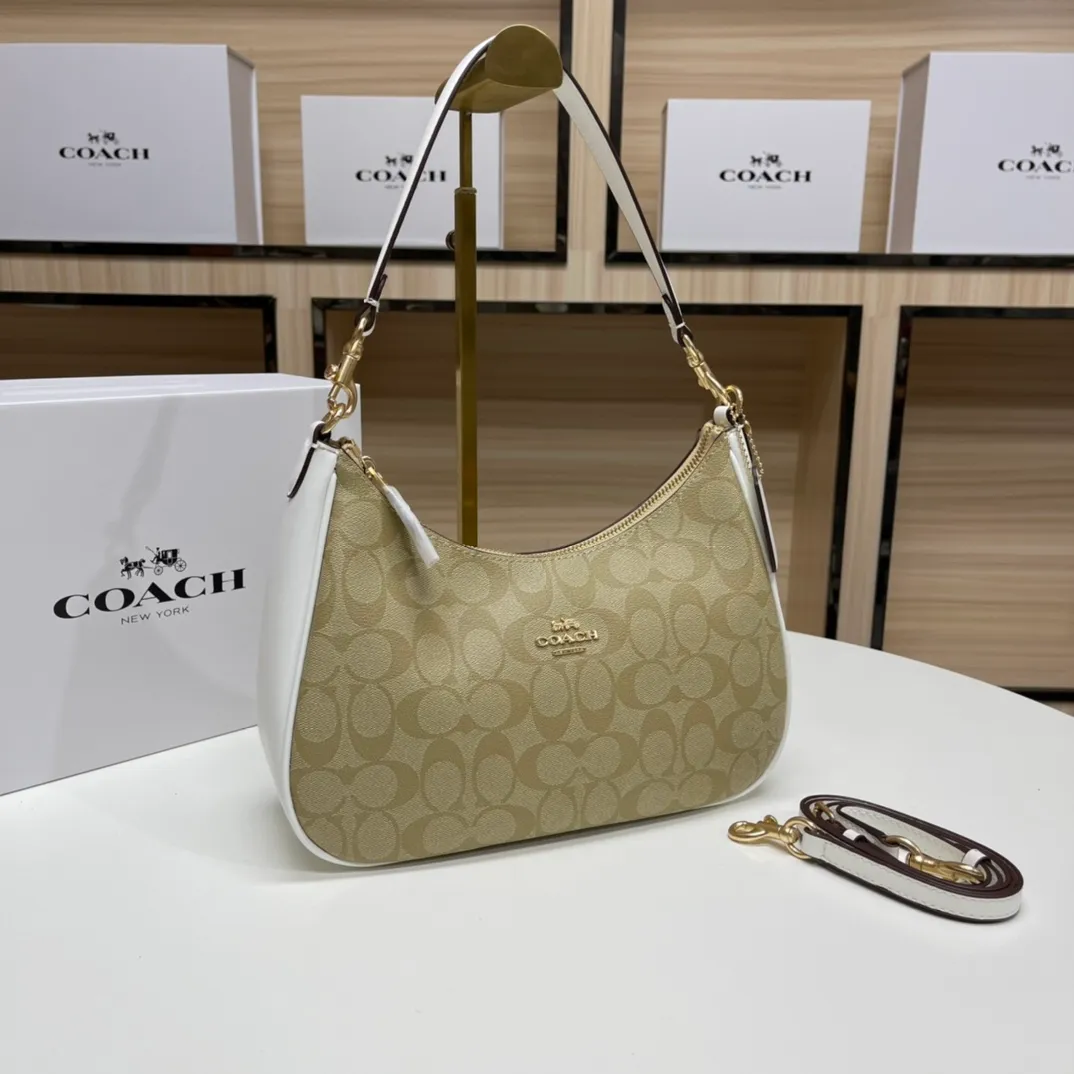 Top original order batch 430💰COACH/Coach official outlet style women's leather college style single shoulder crossbody handbag armpit bag. Model CK161. 29 X23 X23