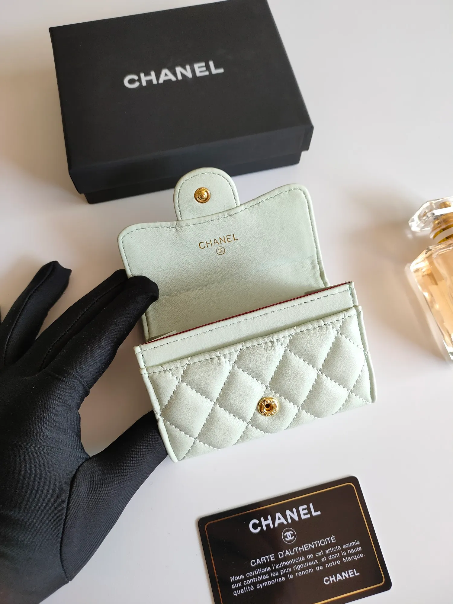￥110 CHANEL Chanel classic flap card holder. Imported sheepskin and caviar cowhide, card holder and coin purse integrated, with slip pocket on the back, model number: AP448, size: 7.5 × 11.3 × 2.1 cm