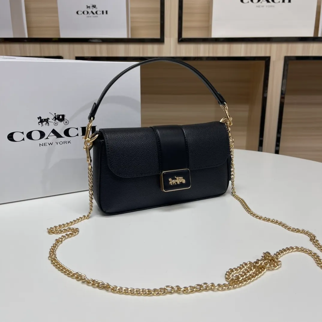 Batch 420💰COACH Classic Outlet New GRACE flip shoulder crossbody bag for women, model CC033. Size: 22X12.5X5.5
