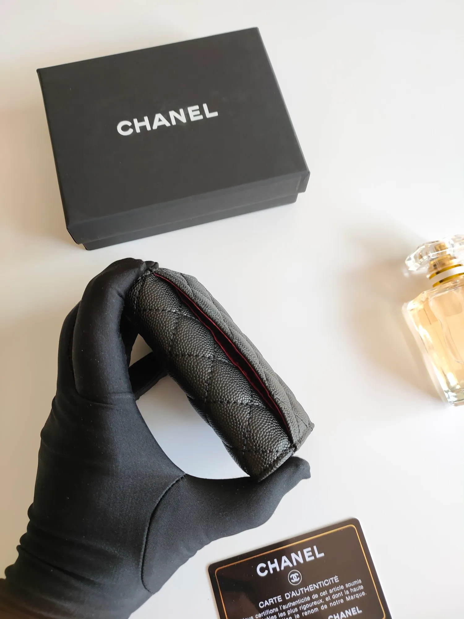 ￥110 CHANEL Chanel classic flap card holder. Imported sheepskin and caviar cowhide, card holder and coin purse integrated, with slip pocket on the back, model number: AP448, size: 7.5 × 11.3 × 2.1 cm