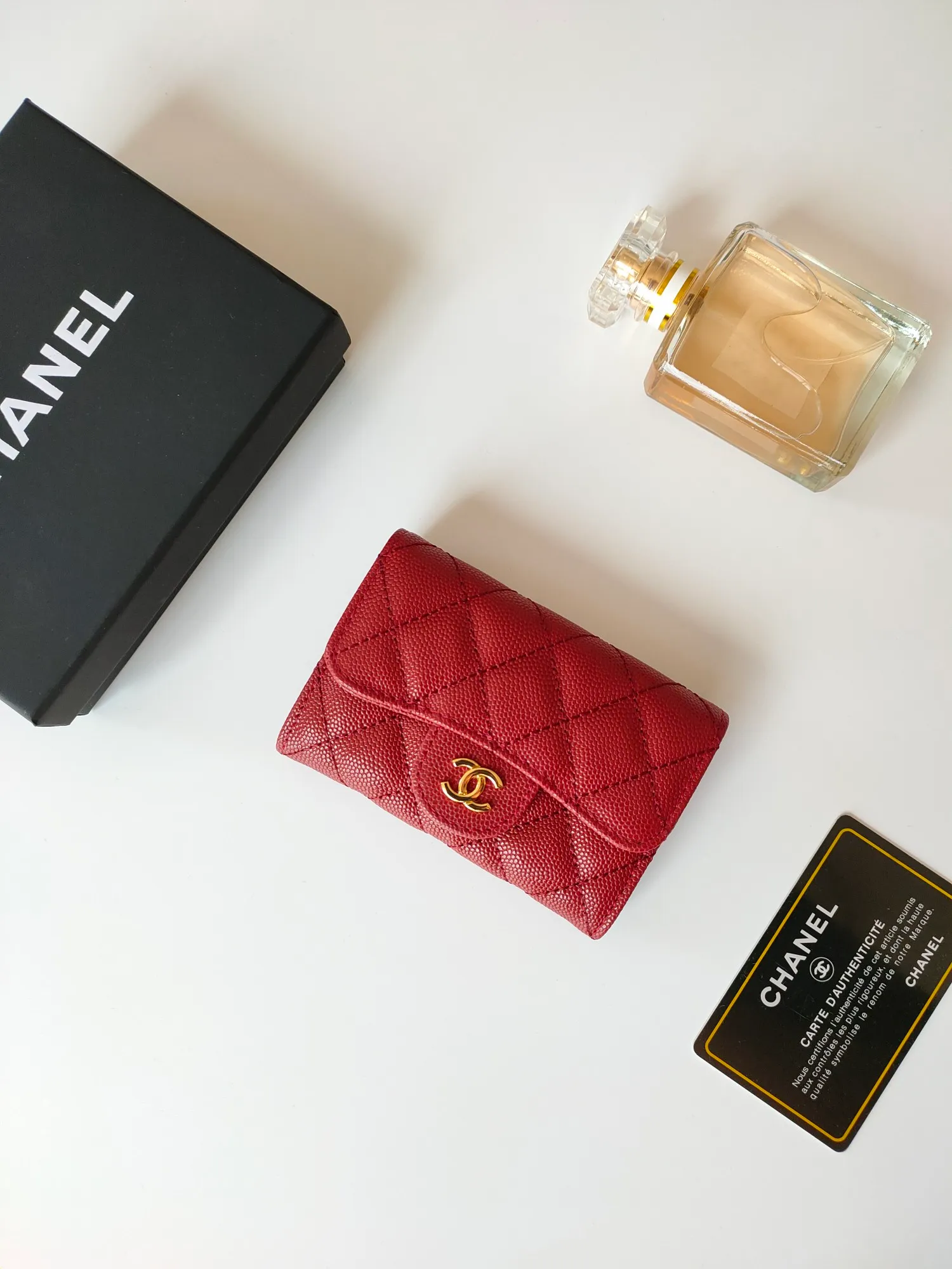 ￥130 CHANEL Chanel classic flap card holder. Imported sheepskin and caviar cowhide, card holder and coin purse integrated, with slip pocket on the back, model number: AP448, size: 7.5 × 11.3 × 2.1 cm