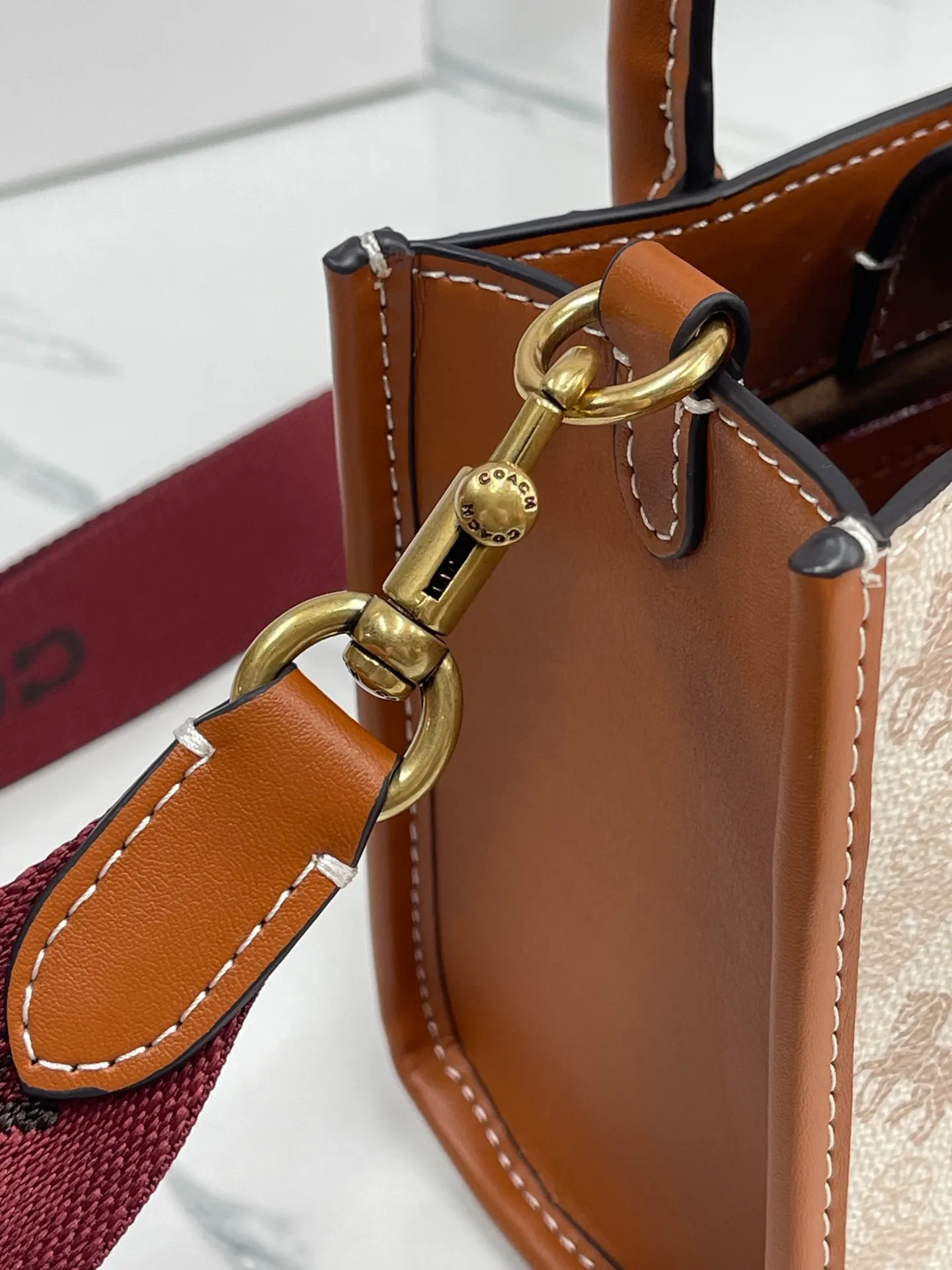 Top original order p420💰coach/Coach new small size model CT890/CT891 counter new ACE carriage pattern women's tote bag single shoulder crossbody handheld tote bag double shoulder strap design size: 18·13·8