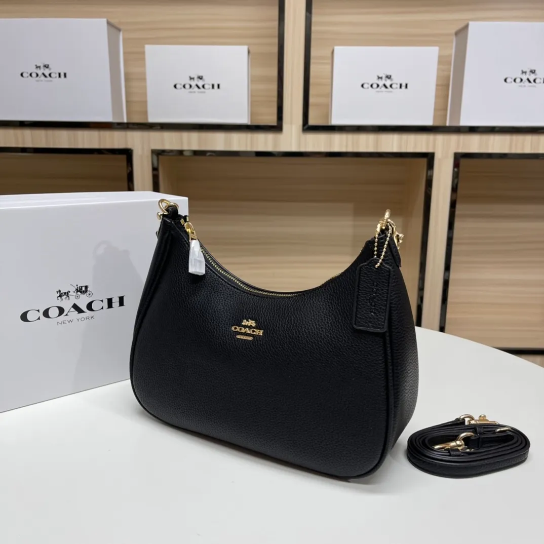 Top original order batch 430💰COACH/Coach official outlet style women's leather college style single shoulder crossbody handbag armpit bag. Model CJ517. 29 X23 X23