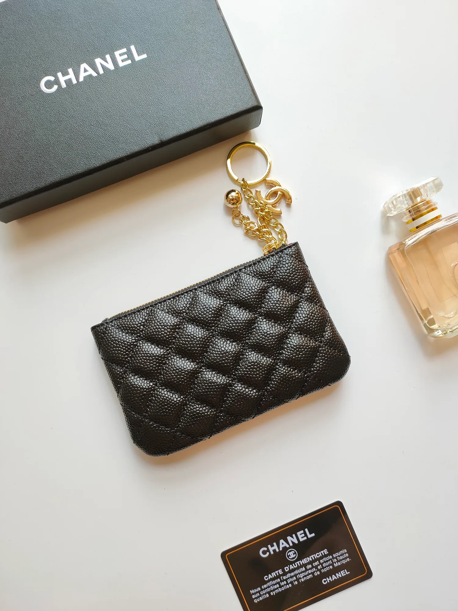 ￥120 CHANEL's new pendant coin purse 💦Model No. A50168 top-quality leather hardware, rhombus pattern. Beautiful details, complete package! Size:14-10-1cm