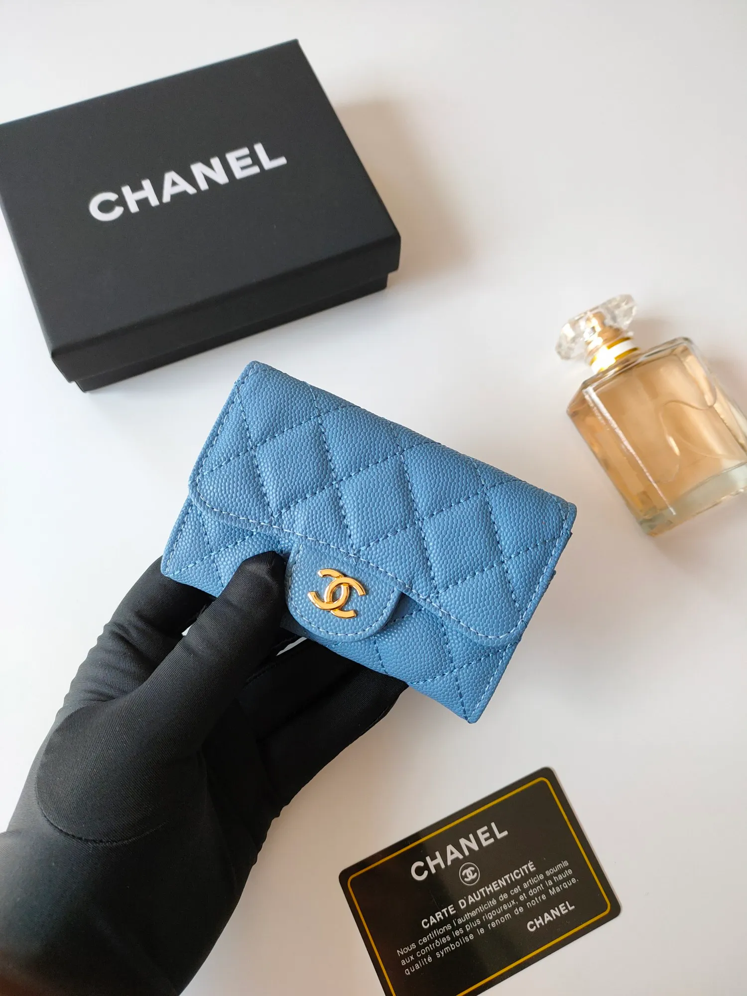 ￥110 CHANEL Chanel classic flap card holder. Imported sheepskin and caviar cowhide, card holder and coin purse integrated, with slip pocket on the back, model number: AP448, size: 7.5 × 11.3 × 2.1 cm