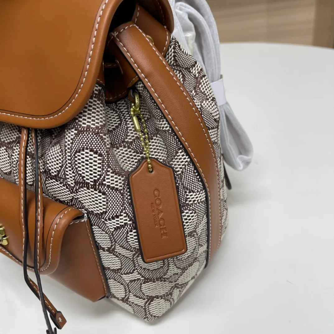 Top original order, batch 500💰Coach new model CH591 Riya Backpacks 21 mini backpack, original hardware, adjustable backpack + suitcase style handle, drawstring with lock to ensure safety, size 21.5x23x12cm,