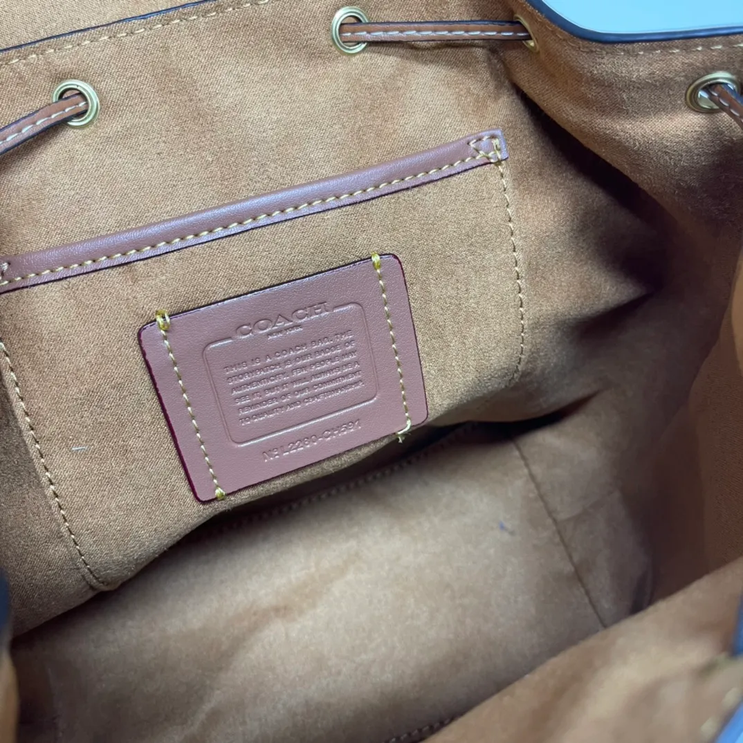 Top original order, batch 500💰Coach new model CH591 Riya Backpacks 21 mini backpack, original hardware, adjustable backpack + suitcase style handle, drawstring with lock to ensure safety, size 21.5x23x12cm,