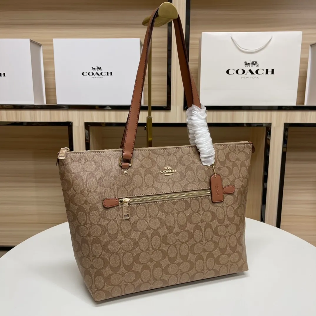 Top original order p420💰coach/Coach new model 79609, the upper body effect is super good, women's pvc single shoulder casual trendy women's bag tote bag, size 32.28.13,