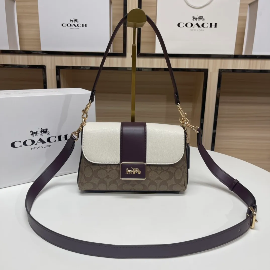 Top original order p480💰COACH counter synchronization outlet new GRACE flip shoulder crossbody bag for women, model CC068 size: 26*16*8.5