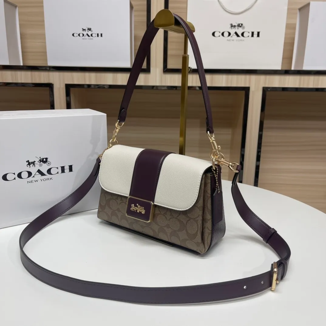 Top original order p480💰COACH counter synchronization outlet new GRACE flip shoulder crossbody bag for women, model CC068 size: 26*16*8.5