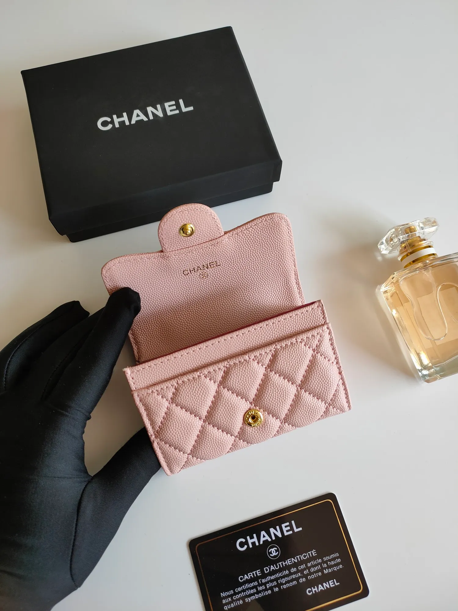 ￥110 CHANEL Chanel classic flap card holder. Imported sheepskin and caviar cowhide, card holder and coin purse integrated, with slip pocket on the back, model number: AP448, size: 7.5 × 11.3 × 2.1 cm