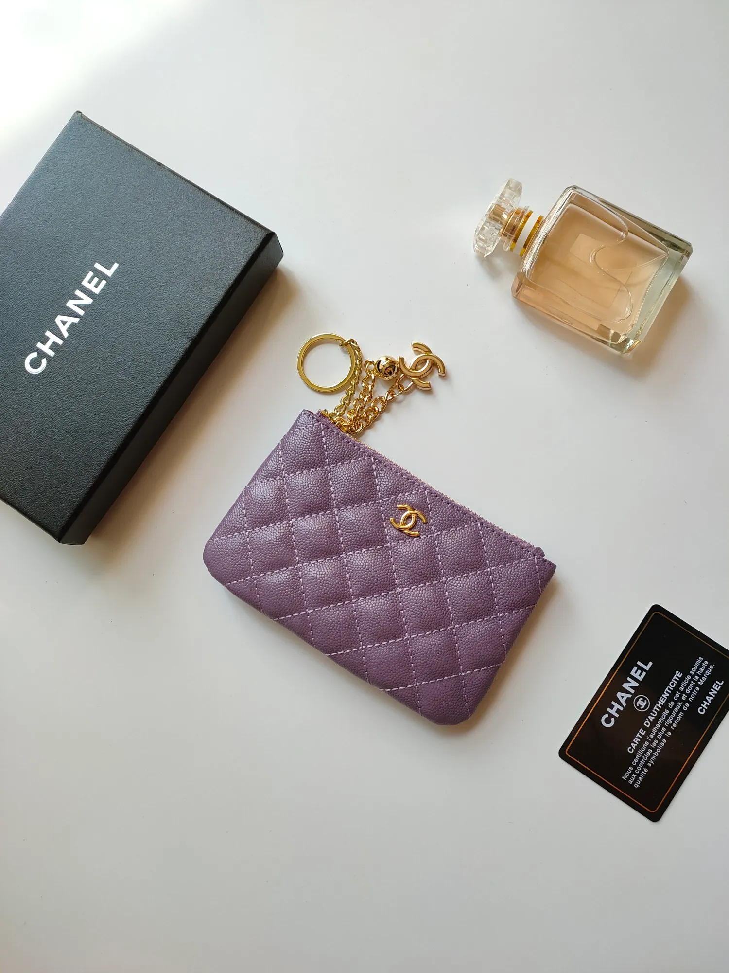 ￥120 CHANEL's new pendant coin purse 💦Model No. A50168 top-quality leather hardware, rhombus pattern. Beautiful details, complete package! Size:14-10-1cm
