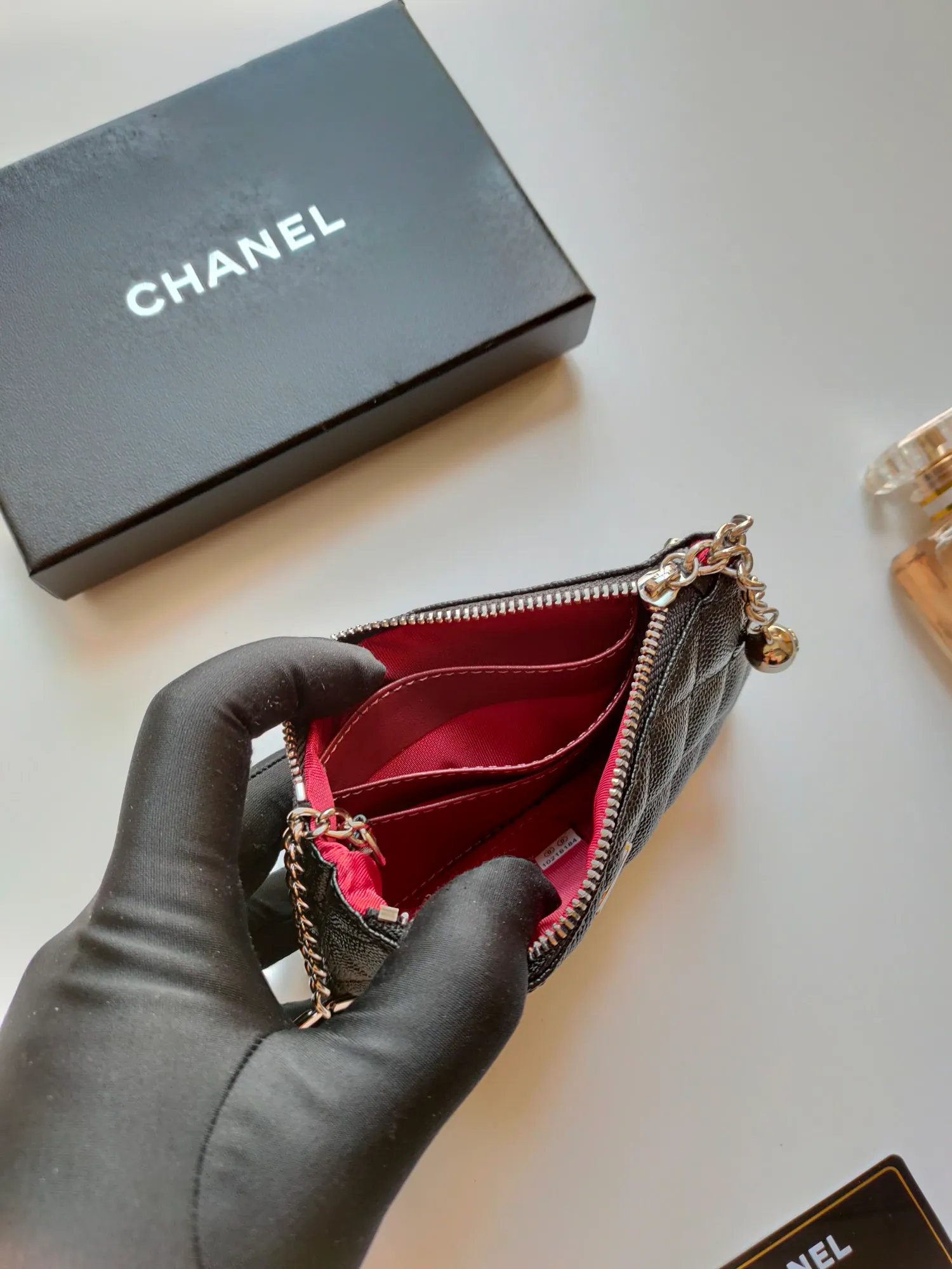￥120 CHANEL's new pendant coin purse 💦Model No. A50168 top-quality leather hardware, rhombus pattern. Beautiful details, complete package! Size:14-10-1cm