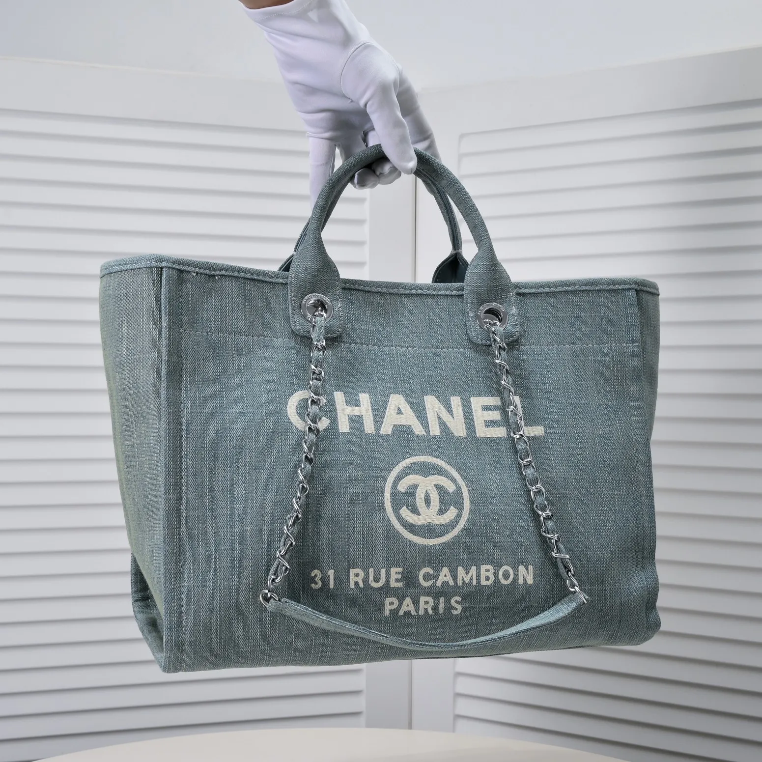 💰420￥Blue👑Chanel 2023 new beach bag denim bag🎉🎉Women's shoulder portable shopping bag large capacity mommy fashion simple chain bag✅✅✅👍👍 Style number: 67178-8 Size: top width 48/bottom width 38/height 30/thickness 14 cm