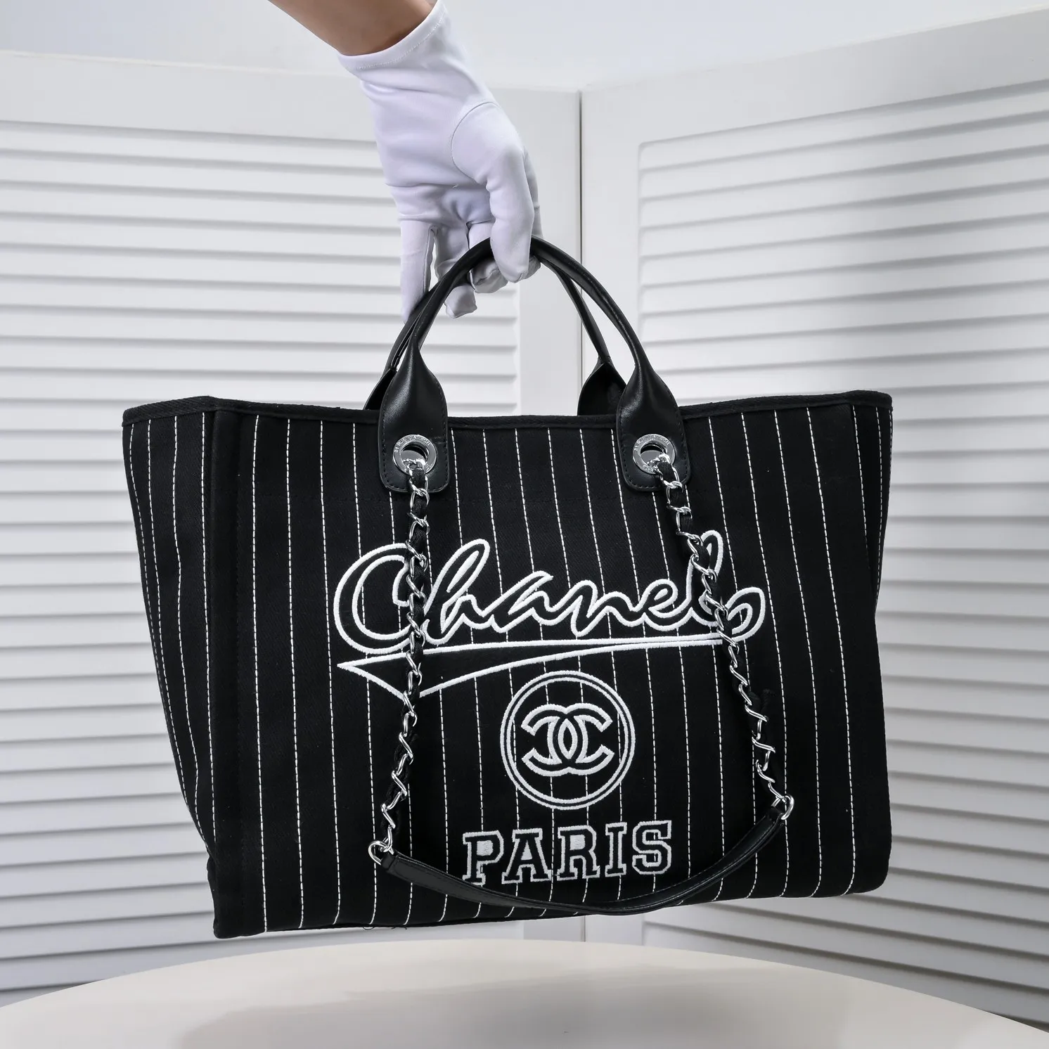 💰420￥Black👑Chanel 2023 new beach bag denim bag🎉🎉Women's shoulder portable shopping bag large capacity mommy fashion simple chain bag✅✅✅👍👍 Style number: 67178-8 Size: top width 48/bottom width 38/height 30/thickness 14 cm