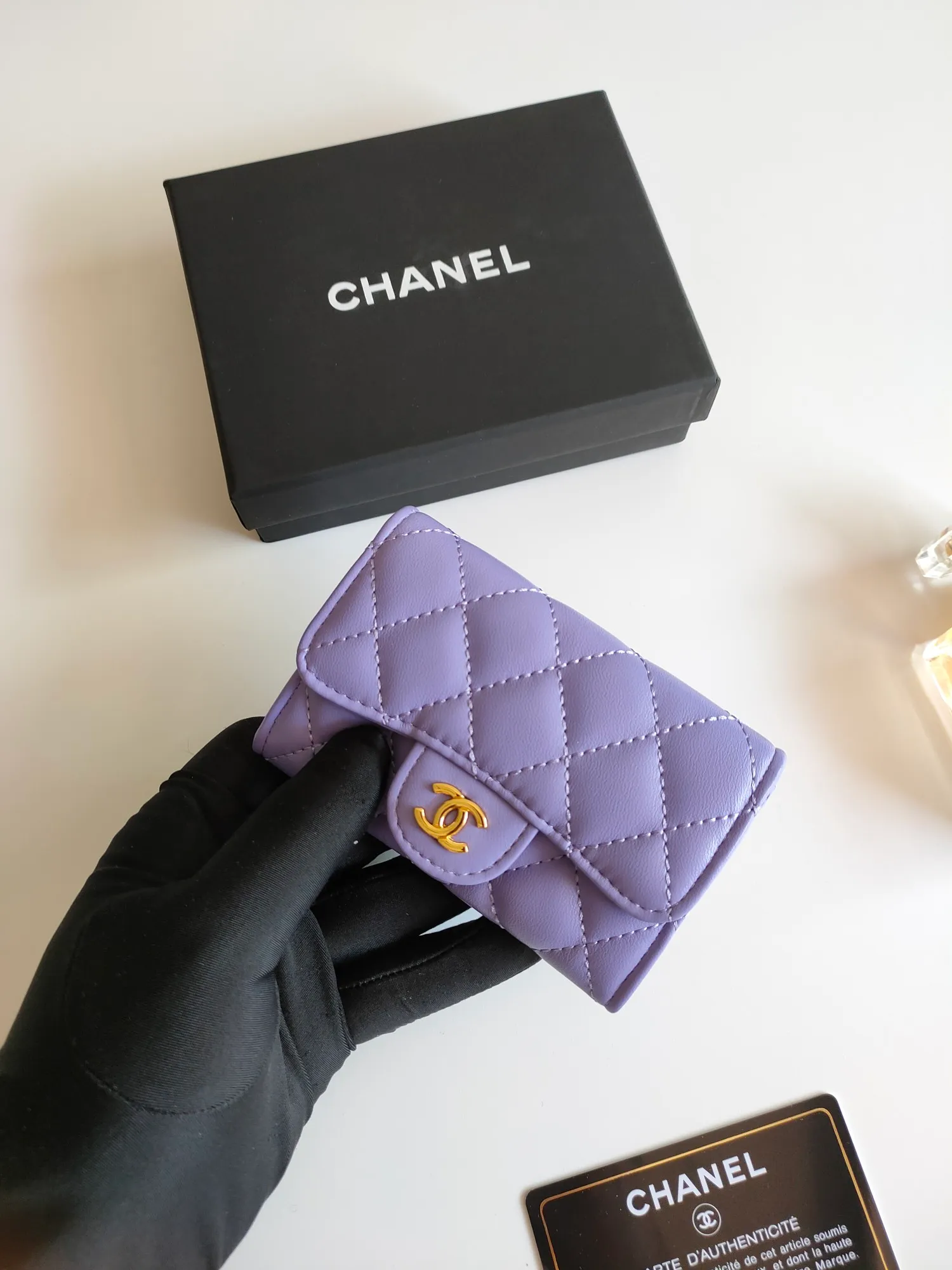 ￥110 CHANEL Chanel classic flap card holder. Imported sheepskin and caviar cowhide, card holder and coin purse integrated, with slip pocket on the back, model number: AP448, size: 7.5 × 11.3 × 2.1 cm