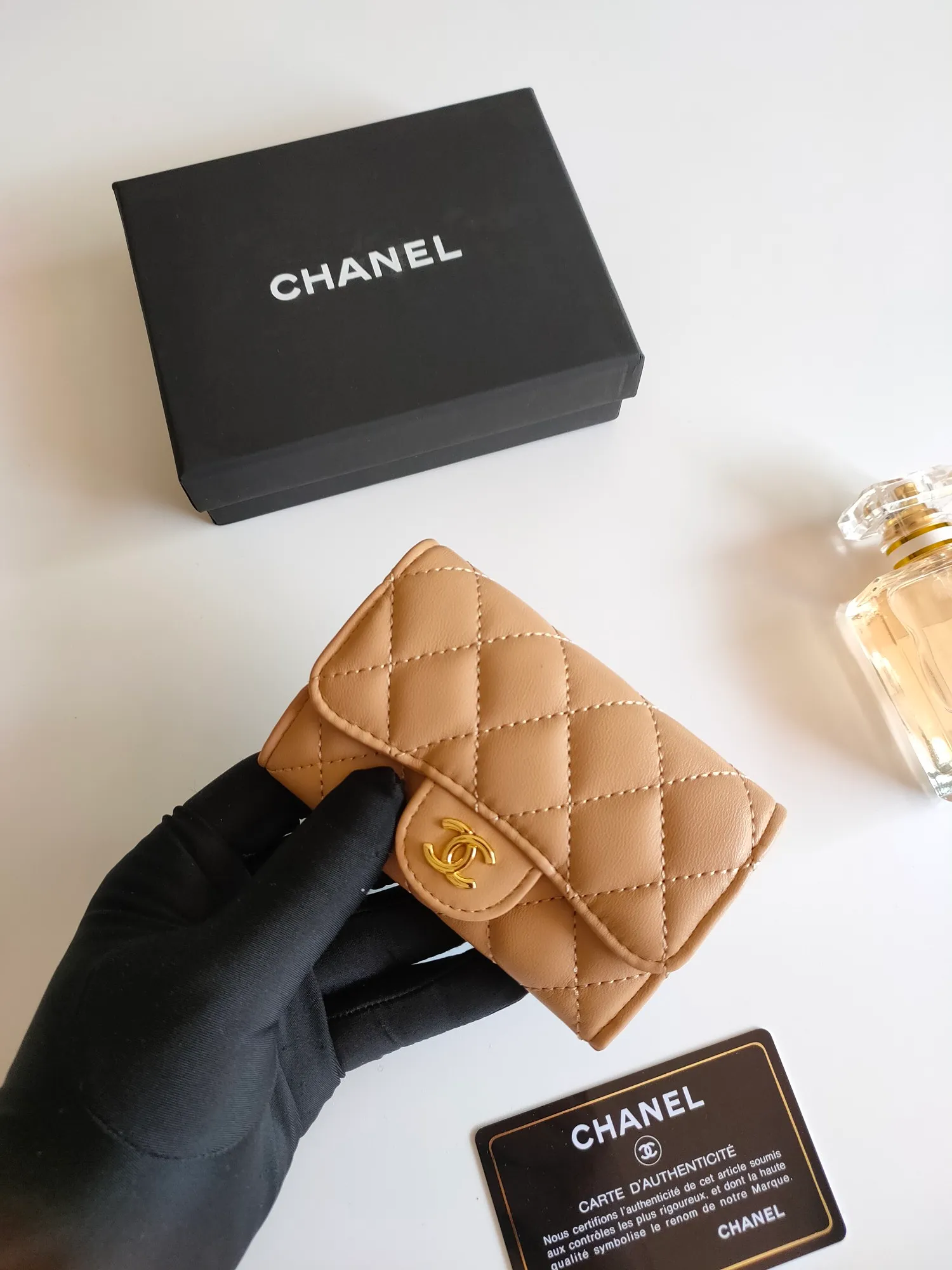 ￥110 CHANEL Chanel classic flap card holder. Imported sheepskin and caviar cowhide, card holder and coin purse integrated, with slip pocket on the back, model number: AP448, size: 7.5 × 11.3 × 2.1 cm