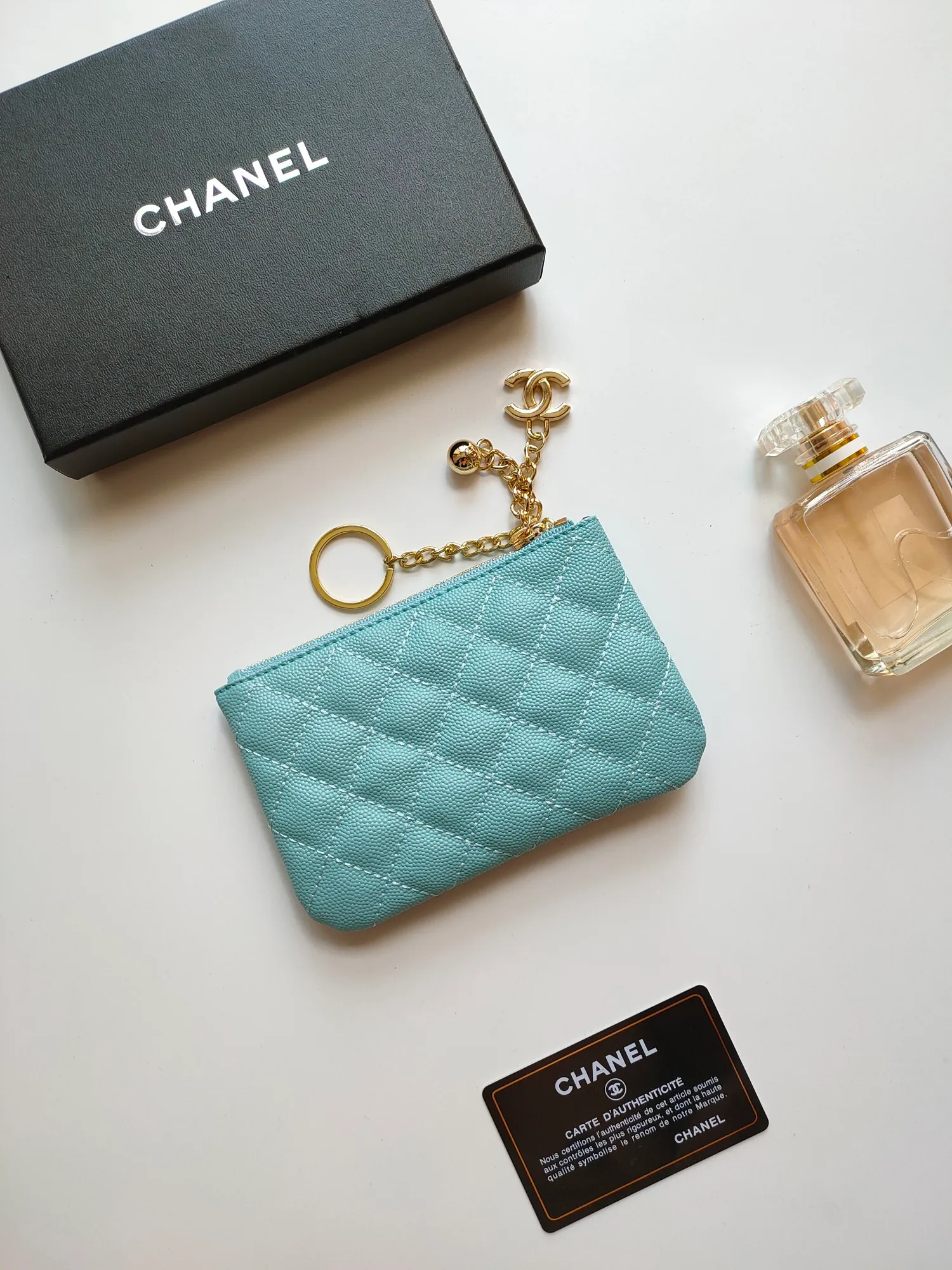 ￥120 CHANEL's new pendant coin purse 💦Model No. A50168 top-quality leather hardware, rhombus pattern. Beautiful details, complete package! Size:14-10-1cm