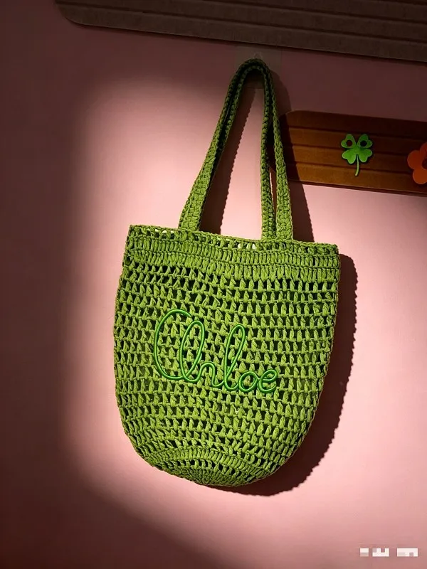 All Categories Official Website "Brand Women's Bags" Women's Bags 💙 Chloe 2026 Official Website Chloe Style Hollow Straw Tote Bag
