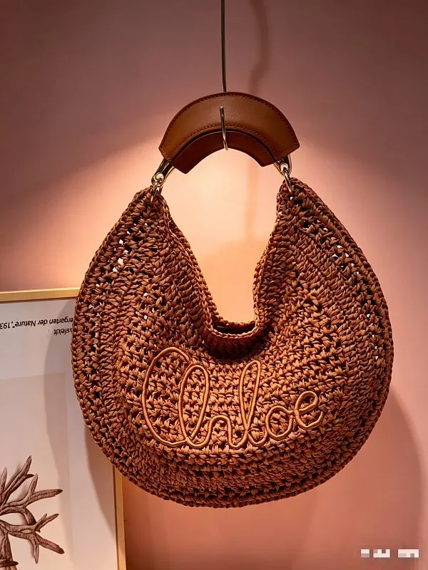 All Categories Official Website "Brand Women's Bags" Women's Bags 💙 Chloe 2026 Official Website Chloe Style Crescent Straw Handbag
