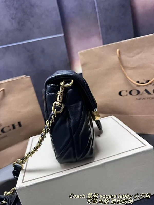 All Categories Official Website "Brand Women's Bags" Women's Bags 💙 COACH 2025 New COACH Square Tabby Denim Denim Bag