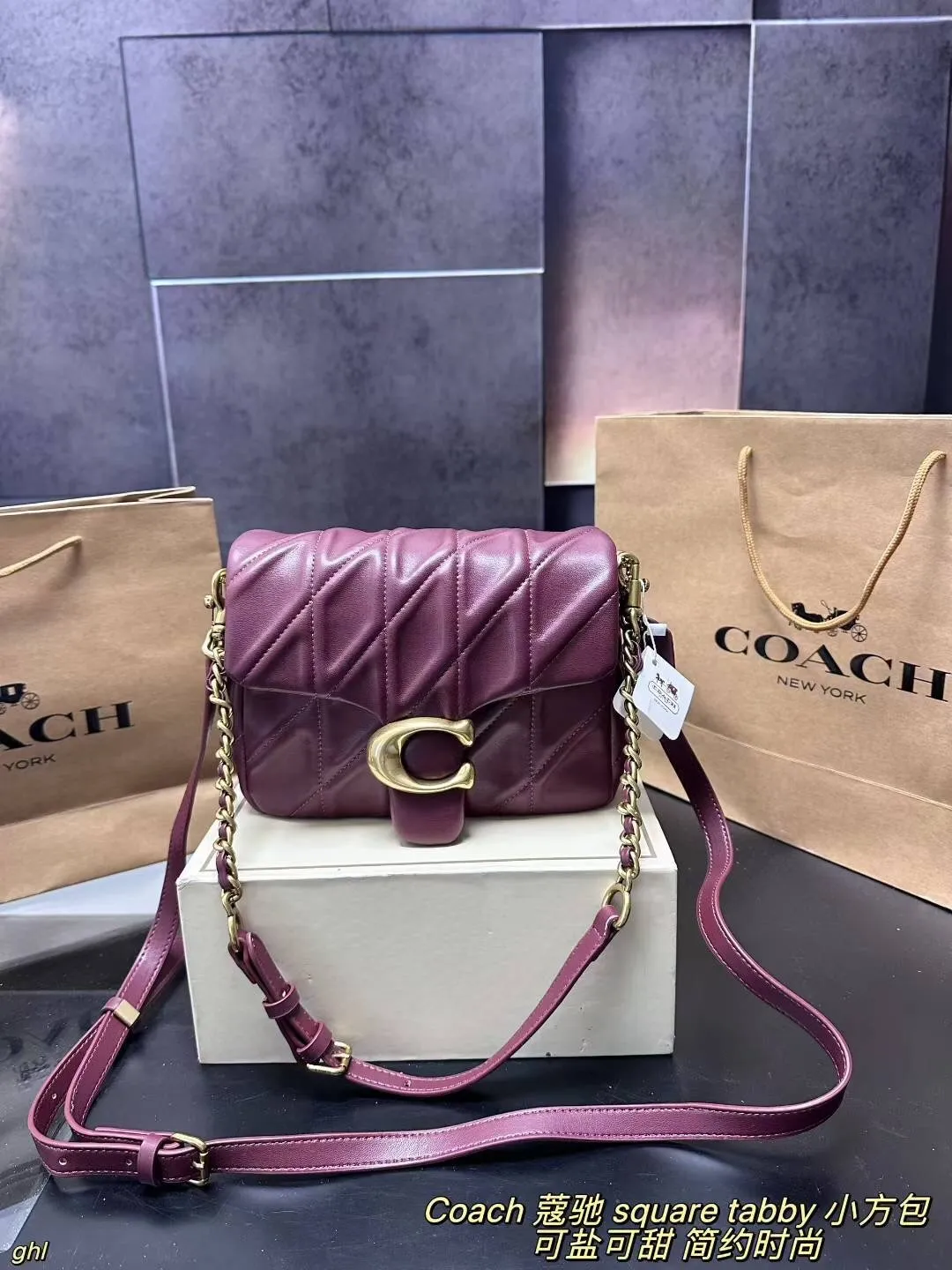All Categories Official Website "Brand Women's Bags" Women's Bags 💙 COACH 2025 New COACH Square Tabby Denim Denim Bag