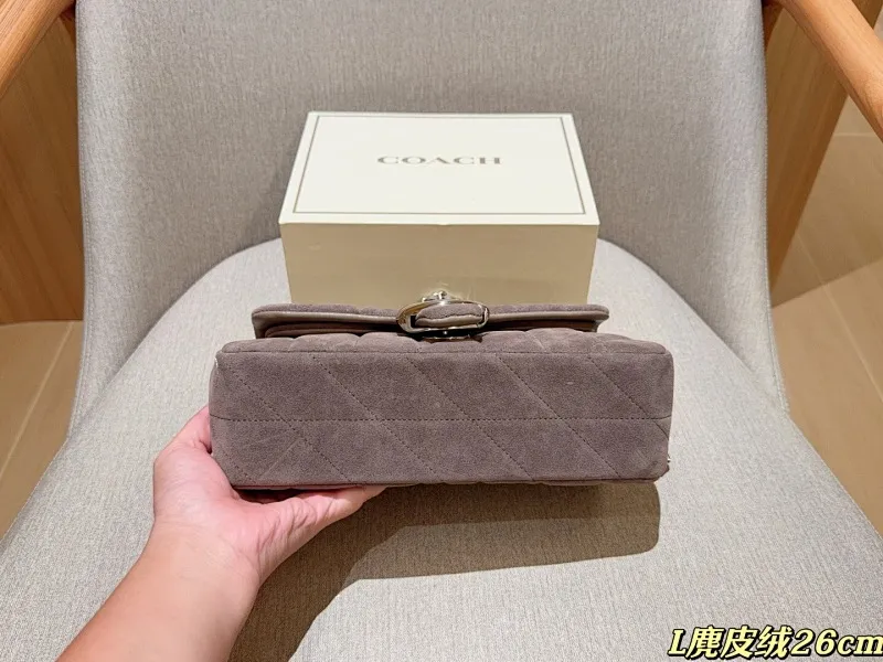 All Categories Official Website "Brand Women's Bags" Women's Bags 💙 COACH 2025 New Coach Suede Fabric Tabby26 Bacchus Bag