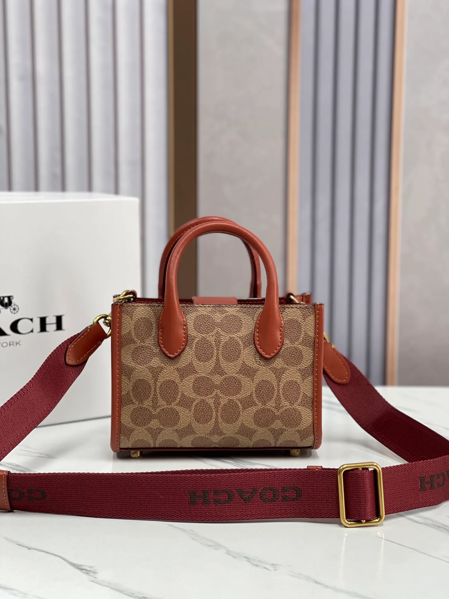 Batch 420💰coach/Coach new small model model CT890/CT891 counter new ACE carriage pattern women's tote bag single shoulder crossbody handheld tote bag double shoulder strap design size: 18·13·8