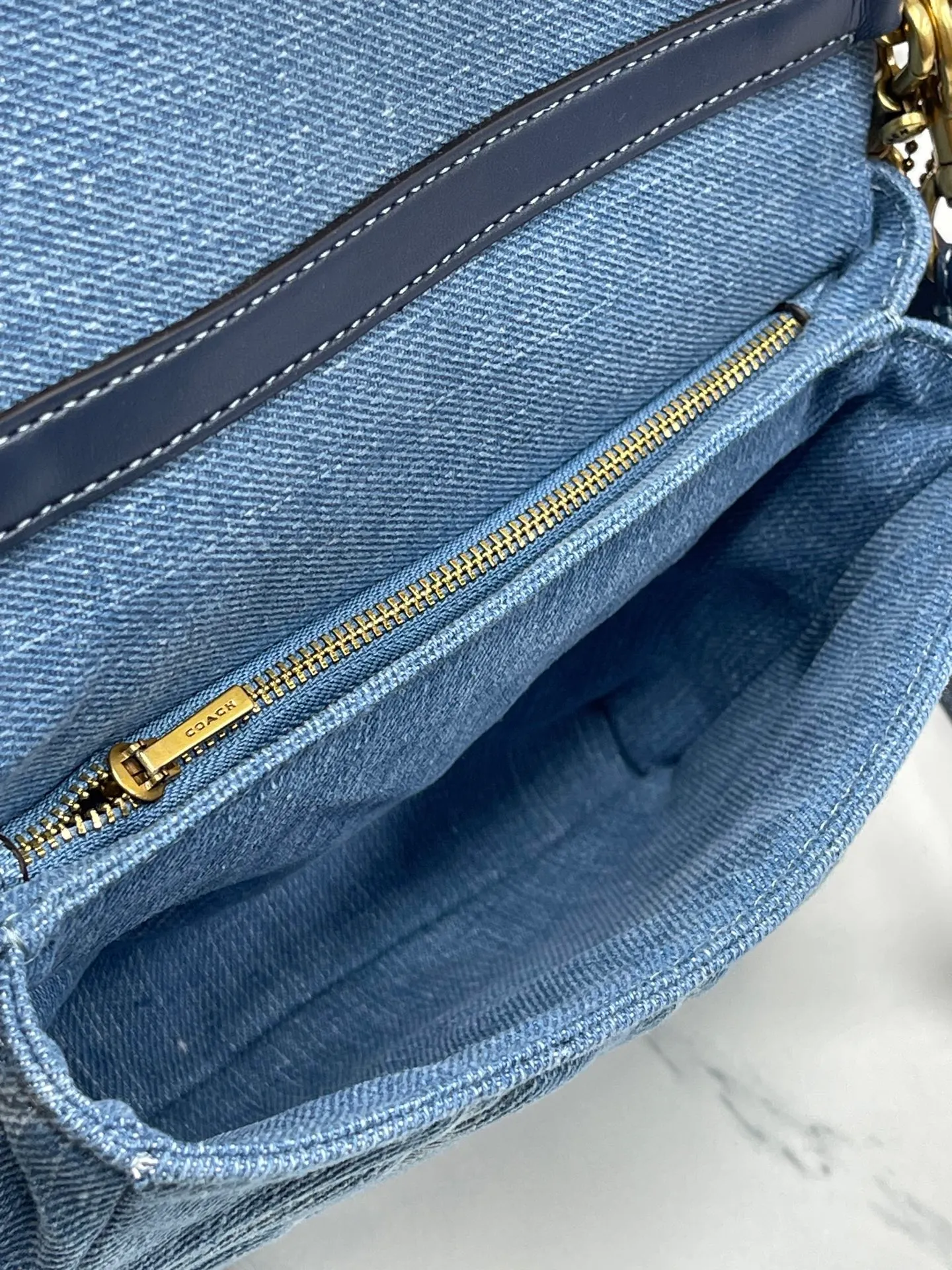 Top original order P480💰Coach new Square Tabby20 retro high-end, denim square bag single shoulder crossbody chain women's bag model: CAL94 size 21×16×7.