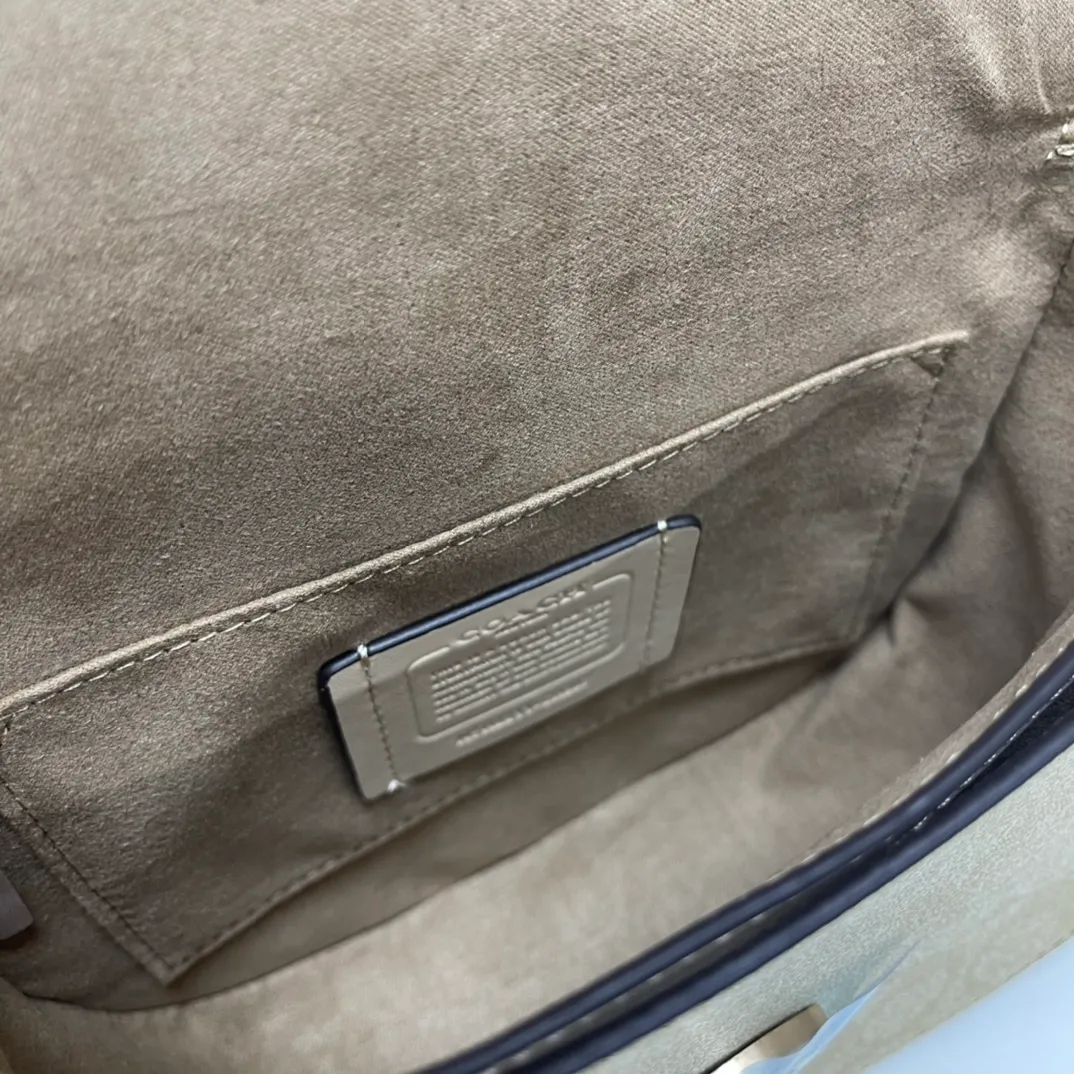 Top original order batch 500💰Coach/Coach new color. Model CH507 Ole Women's Classic Logo Canvas KLEO No. 17 Shoulder Bag Autumn Luxury and Noble 🤞 Size 19.5X17X7