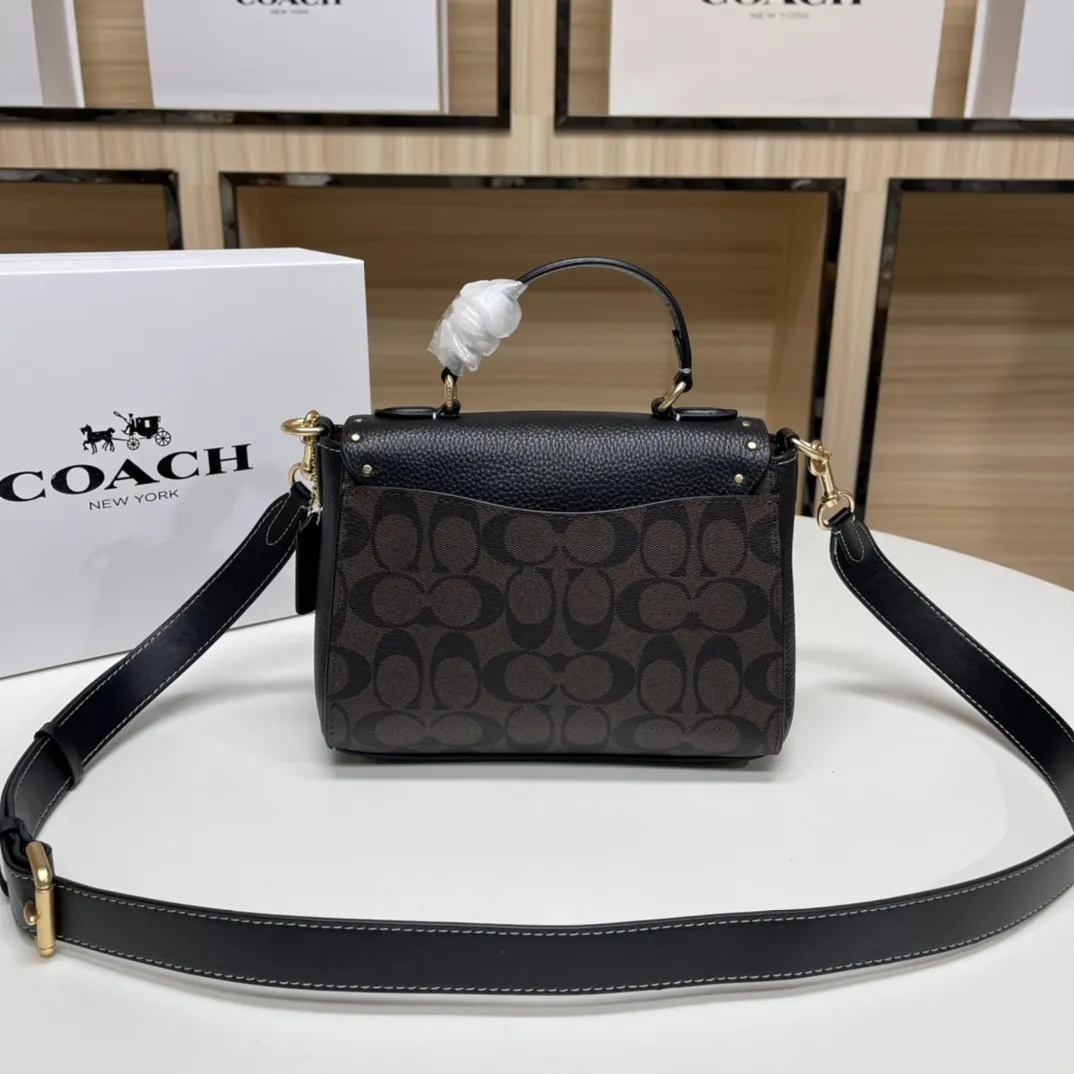 Top original order, batch 520💰Coach counter new synchronized [rose][rose][rose] model CF322 Morgan Tophandle modern retro style has a classic, calm and atmospheric feeling and is very personalized, buckle opening, casual and natural, has a leisurely and lazy feeling ~ It has a detachable long shoulder strap and the capacity is sufficient. Size: 21*16*6