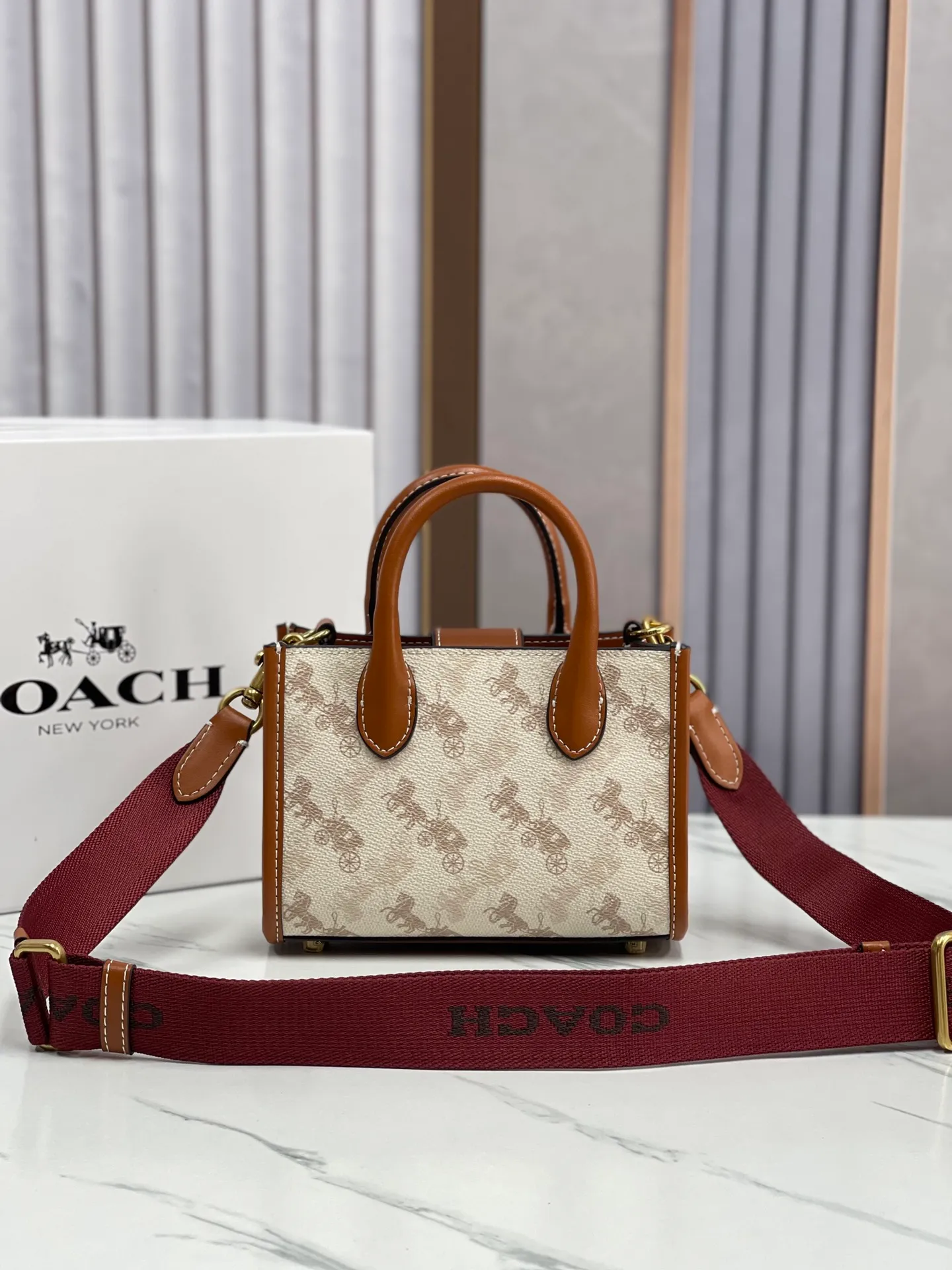 Batch 420💰coach/Coach new small model model CT890/CT891 counter new ACE carriage pattern women's tote bag single shoulder crossbody handheld tote bag double shoulder strap design size: 18·13·8