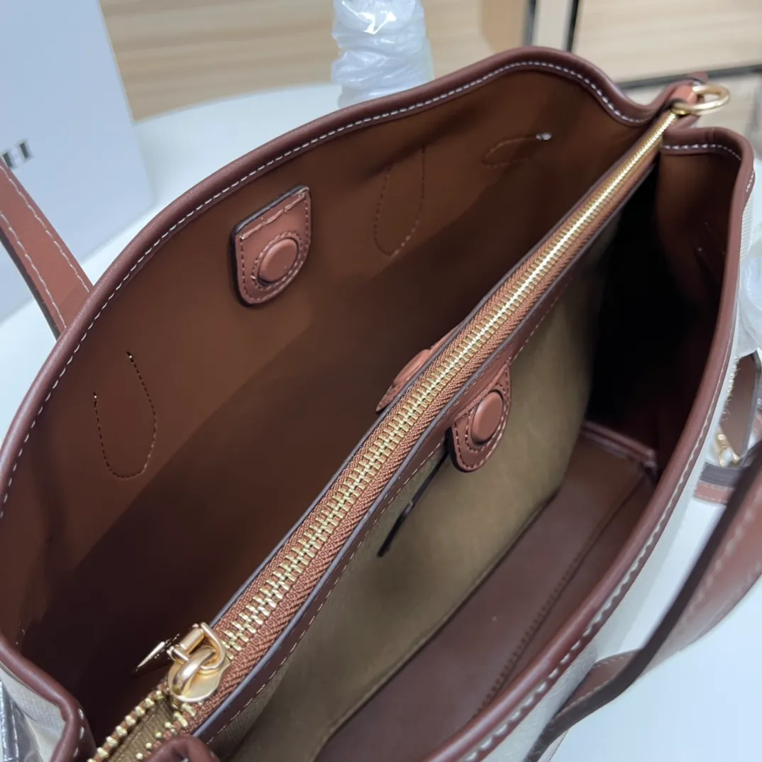 Top original order batch 480💰coach/Coach new model CH190 canvas, CH189 canvas shoulder, COACH classic logo HANNA series CARRYALL built-in multi-functional bag central zipper compartment magnetic buckle closure, 33X22X14