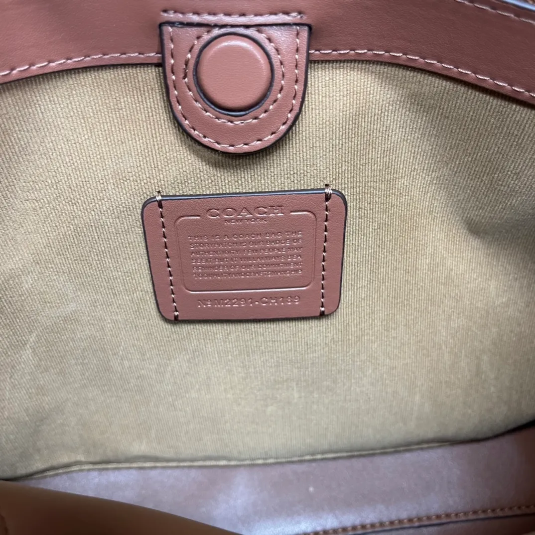 Top original order batch 480💰coach/Coach new model CH190 canvas, CH189 canvas shoulder, COACH classic logo HANNA series CARRYALL built-in multi-functional bag central zipper compartment magnetic buckle closure, 33X22X14